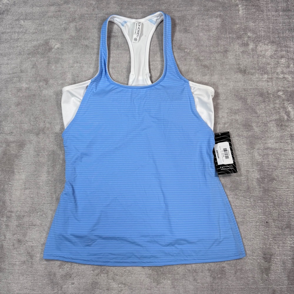 InPhorm Shirt Womens XS Blue Aubrey Layer Racerback Tennis Tank Top Performance